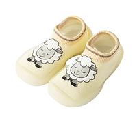 Generisch Baby Slippers Cartoon Warm Slippers for Toddlers Lined Winter Shoes Toddler Socks, beige, 7 UK Child