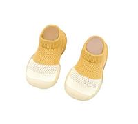Generisch Baby Sneakers Fishnet Stockings Indoor Elastic Shoes for Toddler Infant First Mixed Colours, yellow, 4 UK Child