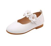Generisch Baby Sneakers Floral Princess Soft Dance Shoes for Solid Kids Shoes for Students Durable Single Sole, White, 32 Big Kid