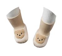 Generisch Baby Sneakers for Toddlers with Soft Sole Cuddly Fleece Lining First Shoes in Cute Bear Rabbit Design for Boys Girls, coffee, 4.5 UK Child