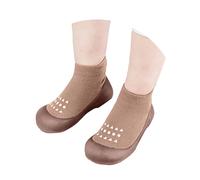 Generisch Baby Socks Shoes, First Walking Shoes, Toddlers, Non-Slip Breathable Slippers with Soft Rubber Sole, Baby Sneakers for Boys and Girls, coffee, 4.5 UK