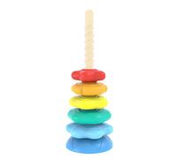 Generisch Baby Stacking Rings, Rotating Ring Stack for Babies, Activity Cube with Building Blocks, Sensory Game, Fine Motor Skills, Development Baby
