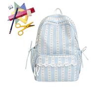 Generisch Backpack with Bows Book Bag with Lace Trim and Cute, blue, Siehe Beschreibung, See description