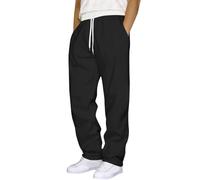 Generisch Baggy Men's Jogging Bottoms, Men's Sports Trousers, Long, Training Trousers, Lightweight Sweatpants, Slim Fit, Casual Trousers, Comfortable Work Trousers, Straight Leg Fabric Trousers, Plain