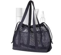 Generisch Bags for women, foldable, sand-resistant, lightweight, toy pool bag, for summer holidays, travel, in the swimming pool, shopping as well as towels, toys, women, girls and children, black