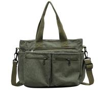 Generisch Bags Tarot Plain Corduroy Shopping Bag Shoulder Bag with Large Capacity and Zip Pockets Cord Shopping Bag and Bag Bags Shoulder Bags, Green, One Size
