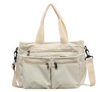 Generisch Bags Tarot Plain Corduroy Shopping Bag Shoulder Bag with Large Capacity and Zip Pockets Cord Shopping Bag and Bag Bags Shoulder Bags, White, One Size