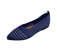 Generisch Ballerinas, Flat Shoes, Women's Slip On Summer Shoes, Loafers, Mary Jane Shoes, Elegant Walking Shoes, Comfortable for Casual Shoes, Moccasins, Outdoor Shoes, Without Laces, Blue 2, 8 UK