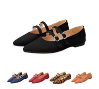 Generisch Ballerinas Mary Jane Shoes Women's Elegant and Comfortable Low Shoes with Straps, Lightweight and Casual Balerina Shoes, Slip-On Flat Hiking Shoes for the Daily Way to Work, blue, 7 UK