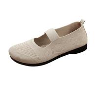 Generisch Ballerinas Women's Comfortable, Slipper Knitted Mary Jane Shoes Round Toe Flat Shoes Lightweight Breathable Walking Shoes Comfortable Soft Low Shoes Summer Elegant Slip-On Shoes for Everyday