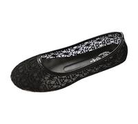 Generisch Ballerinas Women's Dance Shoes Summer Elegant Breathable Lightweight Ballerina Shoes Plain Flat Non-Slip Comfortable Mary Jane Shoes Ballroom Dance Casual Loafer, EU 36-39, black, 7 UK