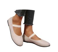 Generisch Ballerinas Women's Minimalist Velvet Style Flat Shoes Closed Toe Sports Shoes Breathable Casual Shoes Plain Comfortable Low Shoes Soft Beach Sandals, beige, 6 UK