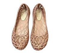 Generisch Ballet Flats for Women Mesh Ballerina Shoes Hollow Jelly Sandals Summer Fishnet Sandals Slip-On Single Shoes Bird-Nest Ballet Soft Plastic Shoes Lightweight Summer Shoes