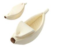 Generisch Banana Cat Bed Warm Pet Bed - Banana Shape for Winter, Yellow Sleeping Nest with Semi-Open Lid Ferret Chinchillas Multipurpose Outdoor Indoor Utility