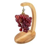 Generisch Banana Holder Stand - Wooden Banana Holder | Banana Stand with Stainless Steel Hanging Hook | Banana Stand for Kitchen Counter Home or Fruit Storage with Oval Base Stand