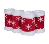 Generisch Bandages | Warming Support Bandage with Snowflake Design - Pack of 4 Bandages with Christmas Snowflake Design - for Training Everyday Riding Winter Protection Sports and Cold Weather