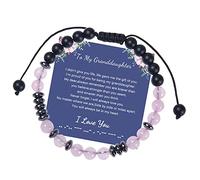 Generisch Bangle Width Jewellery Bracelet 6 mm Pink Frosted Stone Bracelet Blue Message Jewellery, one size, Natural Stone