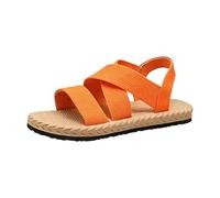 Generisch Barefoot Sandals Women's Summer Comfortable Flat Soft Sole Elastic Crossed Straps Elegant Orthopaedic Breathable Mesh Slingback Open Toe Lightweight Beach Shoes Sports Shoes, Orange (orange
