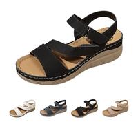 Generisch Barefoot Sandals Women's Summer Comfortable Flat Soft Sole Elastic Crossed Straps Elegant Orthopaedic Breathable Mesh Slingback Open Toe Lightweight Beach Shoes Sports Shoes, black 1, 8.5 UK