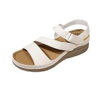 Generisch Barefoot Sandals Women's Summer Comfortable Flat Soft Sole Elastic Crossed Straps Elegant Orthopaedic Breathable Mesh Slingback Open Toe Lightweight Beach Shoes Sports Shoes, white 1, 8 UK