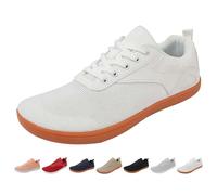 Generisch Barefoot Shoes Men Women Wide Toe Box Minimalist Lightweight Breathable Fitness Shoes Trail Running Shoes Sneakers Zero Drop Outdoor Trail Running Training Shoes, White, 8.5 UK