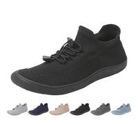 Generisch Barefoot Shoes Women's Men's Knit Minimalist Slip On Trainers Outdoor Trail Running Walking Shoes Comfortable Trainers Female Breathable Running Shoes Training Shoes, black, 4 UK