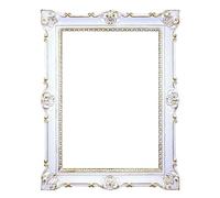 Generisch Baroque Picture Frame, 50 x 70 cm, Antique Photo Frame, 70 x 90 cm, Painting Frame, Wedding Frame, Advertising Board (White/Gold)