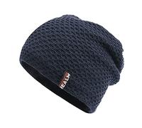 Generisch Base Caps Men's Winter Hat Lined Warm Knitted Hat Unisex Men's Thick Baseball Hat Beret Men's Cap, navy, One size