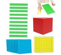 Generisch Basis Ten Blocks for Mathematics, 122-Piece Educational Learning Set, Mathematics Counting Blocks for Children, for Classroom, Homeschooling, Party, Girls, Children, Preschoolers