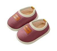 Generisch Basket Crochet Plain Soft Sole Winter Warm Indoor Non-Slip Cotton Shoes Water Shoes Baby 20, purple, 4 UK Child