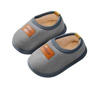 Generisch Basket Crochet Plain Soft Sole Winter Warm Indoor Non-Slip Cotton Shoes Water Shoes Baby 20, gray, 9.5 UK Child