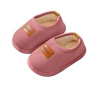Generisch Basket Crochet Plain Soft Sole Winter Warm Indoor Non-Slip Cotton Shoes Water Shoes Baby 20, pink, 6 UK Child