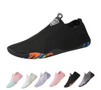 Generisch Bathing Shoes Women Men Quick Drying Water Shoes Unisex Swimming Shoes Summer Orthopaedic Beach Shoes Slip On Aqua Shoes Soft Sole Wear-resistant Surf Shoes, black, 9 UK