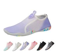 Generisch Bathing Shoes Women Men Quick Drying Water Shoes Unisex Swimming Shoes Summer Orthopaedic Beach Shoes Slip On Aqua Shoes Soft Sole Wear-resistant Surf Shoes, purple, 4 UK