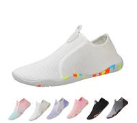 Generisch Bathing Shoes Women Men Quick Drying Water Shoes Unisex Swimming Shoes Summer Orthopaedic Beach Shoes Slip On Aqua Shoes Soft Sole Wear-resistant Surf Shoes, White, 8.5 UK
