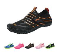 Generisch Bathing Shoes Women's Men's Swimming Shoes Water Shoes Lightweight Barefoot Shoes Quick Drying Beach Shoes Aqua Shoes Slip On Barefoot Shoes for Beach Pool, black, 12 UK Child
