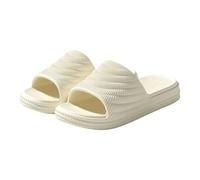 Generisch Bathing Shoes Women's Non-Slip Comfortable Slippers Platform Lightweight Mules Shower Shoes Men Breathable Cloud Height-Increasing Mules Bath Slippers Flip Flops Indoor/Outdoor, beige, 4 UK