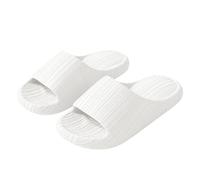 Generisch Bathing Slippers, Men's Wide Slippers, Summer Open Thick Sole, Bath Slippers, Shower Shoes, Plain Bathing Sandals, Sauna, Beach Sandals, Platform Sandals, White, 6 UK