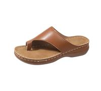 Generisch Bathing Slippers Women's Bathing Shoes Mules Bathing Slippers Summer Fashion for Women Plain Slip On Beach Sandals Casual Simple Flat Shoes, brown, 5 UK