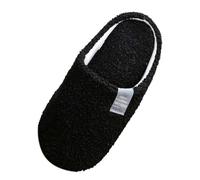 Generisch Bathing Slippers Women's Bathing Shoes Slippers Mules Bath Slippers Matching Slippers with Soft Sole Teddy Fur for Men Women Warming Lightweight Quiet for Indoor Use, black, 9 UK