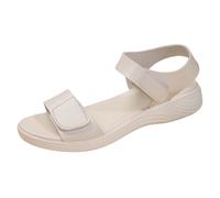 Generisch Bathing Slippers Women's Flat Foreign Trade Low Heel Sandals Summer Shoes Rome Beach One Word Female Sandals, White, 7 UK