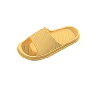 Generisch Bathing Slippers, Women's Non-Slip Mules, Beach Summer Sandals, Casual Bathing Shoes, Large Size Slippers, Unisex Slippers, Bath Mules, Lovers, yellow, 4 UK
