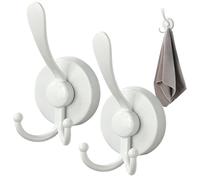 Generisch Bathroom Suction Hooks, No-Punch Vacuum Hanger Set, 2.36 x 1.97 x 4.72 Inches, Reusable Bath Robe Holders, Strong Grip Cup Hooks for Towel Storage Organization Glass Wall Mirror Tile