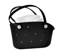 Generisch Beach Bag Rubber Beach Bag Rubber Beach Bag Rubber Marina Bag with Moulded PVC Shell Zip Top and Mesh Inner Pocket Oversized Beach Bag for Women, black, Siehe Beschreibung