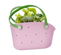 Generisch Beach Bag Rubber Beach Bag Rubber Beach Bag Rubber Marina Bag with Moulded PVC Shell Zip Top and Mesh Inner Pocket Oversized Beach Bag for Women, pink, Siehe Beschreibung