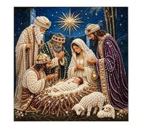 Generisch Bead Painting Kit Jesus Nativity Scene Framed Craft Ornament
