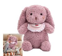 Generisch Bear Cuddly Toy | Soft Bunny Cushion with Bib | Charming Fox Plush Toys - for Children Girls Valentine's Day Birthday Christmas Bed Car Bedroom Office Travel Party