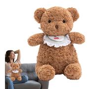 Generisch Bear Plush Toy | Soft Bunny Cushion with Bib, Charming Fox Plush Toys - for Children Girls Valentine's Day Birthday Christmas Bed Car Bedroom Office Travel Party