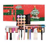 Generisch Beauty Advent Calendar 2024 - Makeup Countdown Set with Lipstick, Eyeshadow and Eyebrow Stencils for Women - 12 Pieces - A