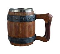 Generisch Beer Mug - Stainless Steel Resin 19 x 14 x 11.5 cm | Large Volume Beer Mug | Handmade Barrel Drinking Cup for Beer and Drinks, Home Bar, Party, Pub Use and Drinkware